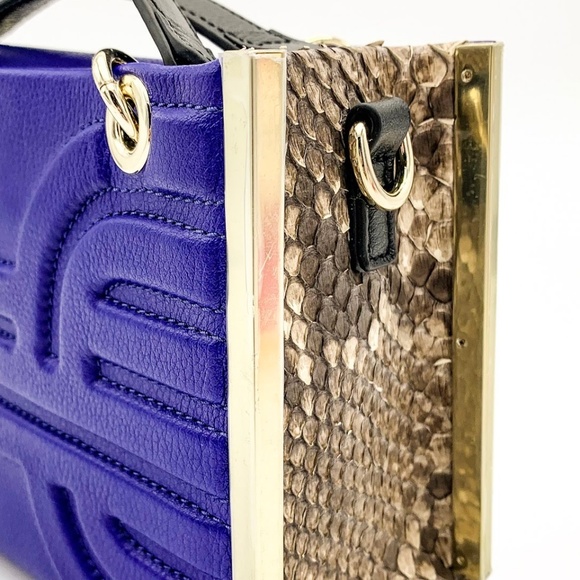 NWOT HEIRLOOM Leather & Python Snake Skin Satchel - Picture 6 of 6